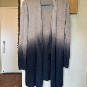 Barefoot Dreams Long Grey and Black Sweater Cardigan